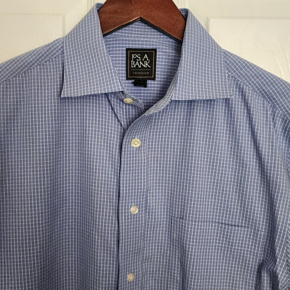 Joseph A Bank‎ Men's Dress Shirt Button Up Size 15.5-34 Blue Sophisticated Posh